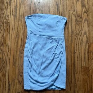Jasi & Co Strapless Baby Blue Wrap Mini Dress Size Small